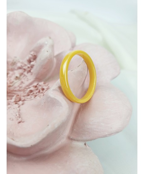 Pierścionek ceramiczny żółty