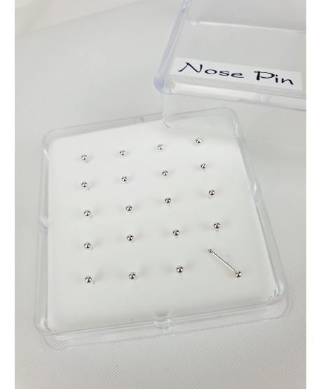 Kolczyki do nosa ze srebra z kuleczką