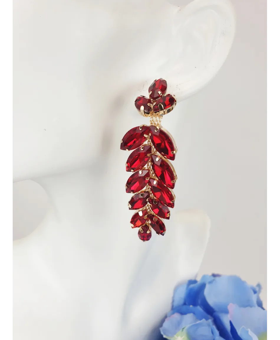 Kolczyki ozdobne zieleń i czerwień Kolczyki ozdobne zieleń i czerwień