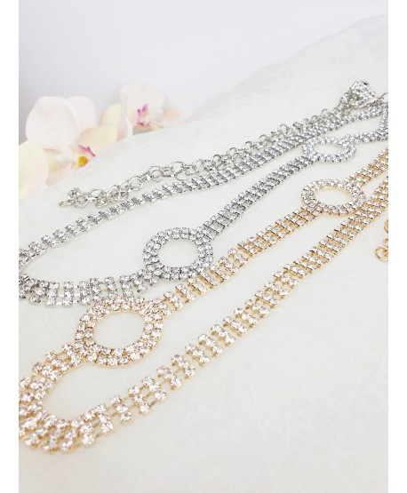 Biżuteryjny pasek błyszczący do sukienki