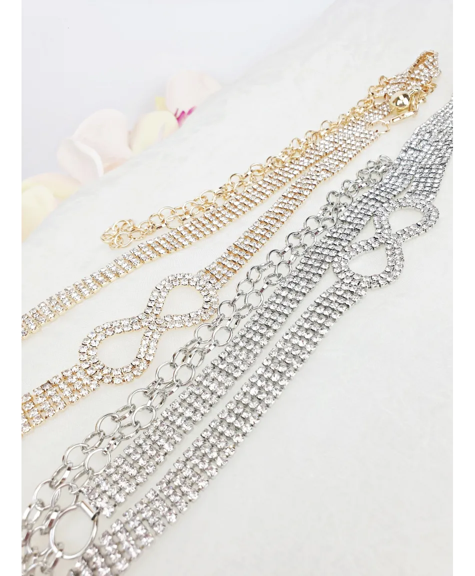 Biżuteryjny pasek błyszczący do sukienki