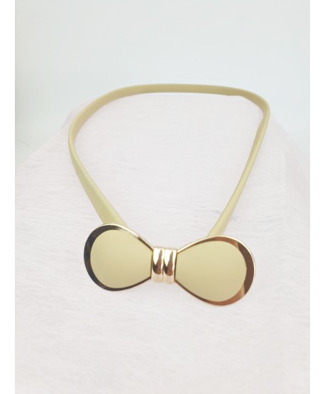 Sprężynkowy pasek do sukienki beżowy