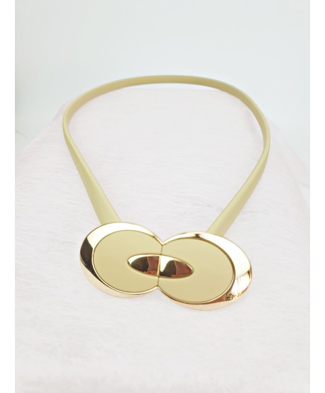 Sprężynkowy pasek do sukienki beżowy