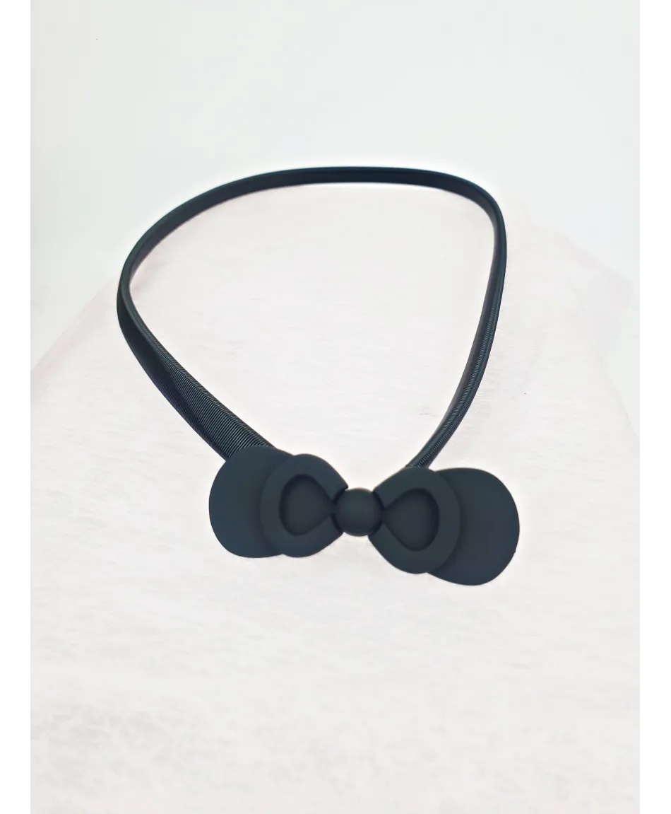 Sprężynkowy pasek do sukienki czarny