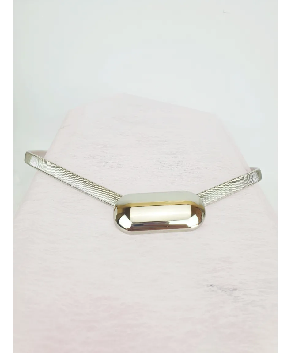 Sprężynkowy pasek do sukienki srebrny Sprężynkowy pasek do sukienki srebrny