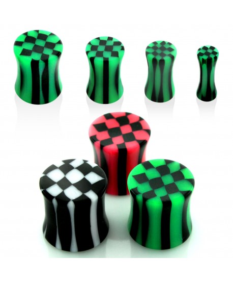 Zielony plug akrylowy 8/10 mm