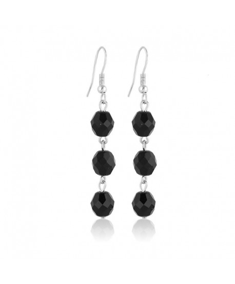 Kolczyki czarne szlifowane koraliki