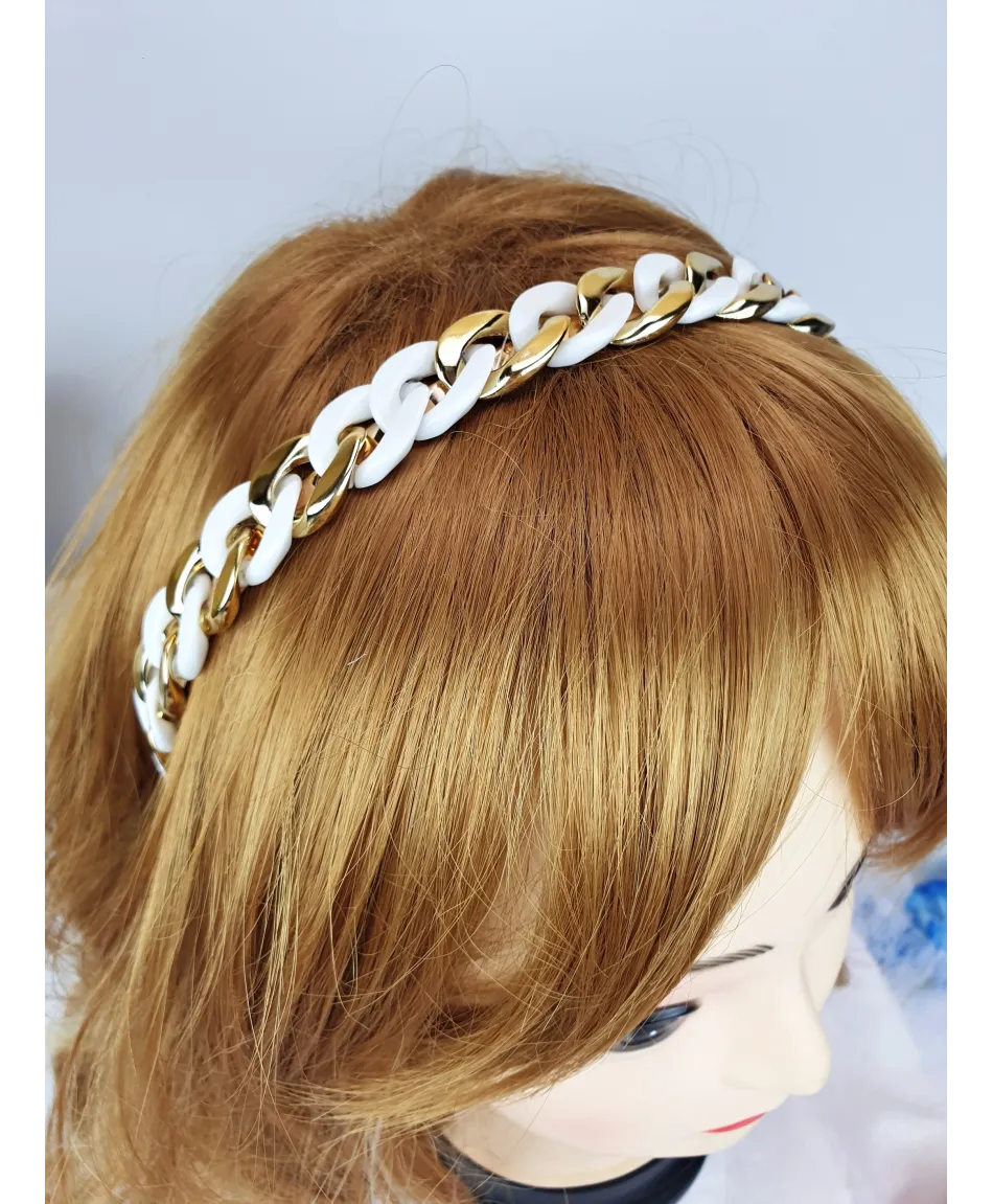 Opaski do włosów złoty łańcuch