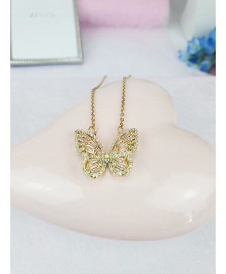Naszyjniki stal cyrkoniowe motyle