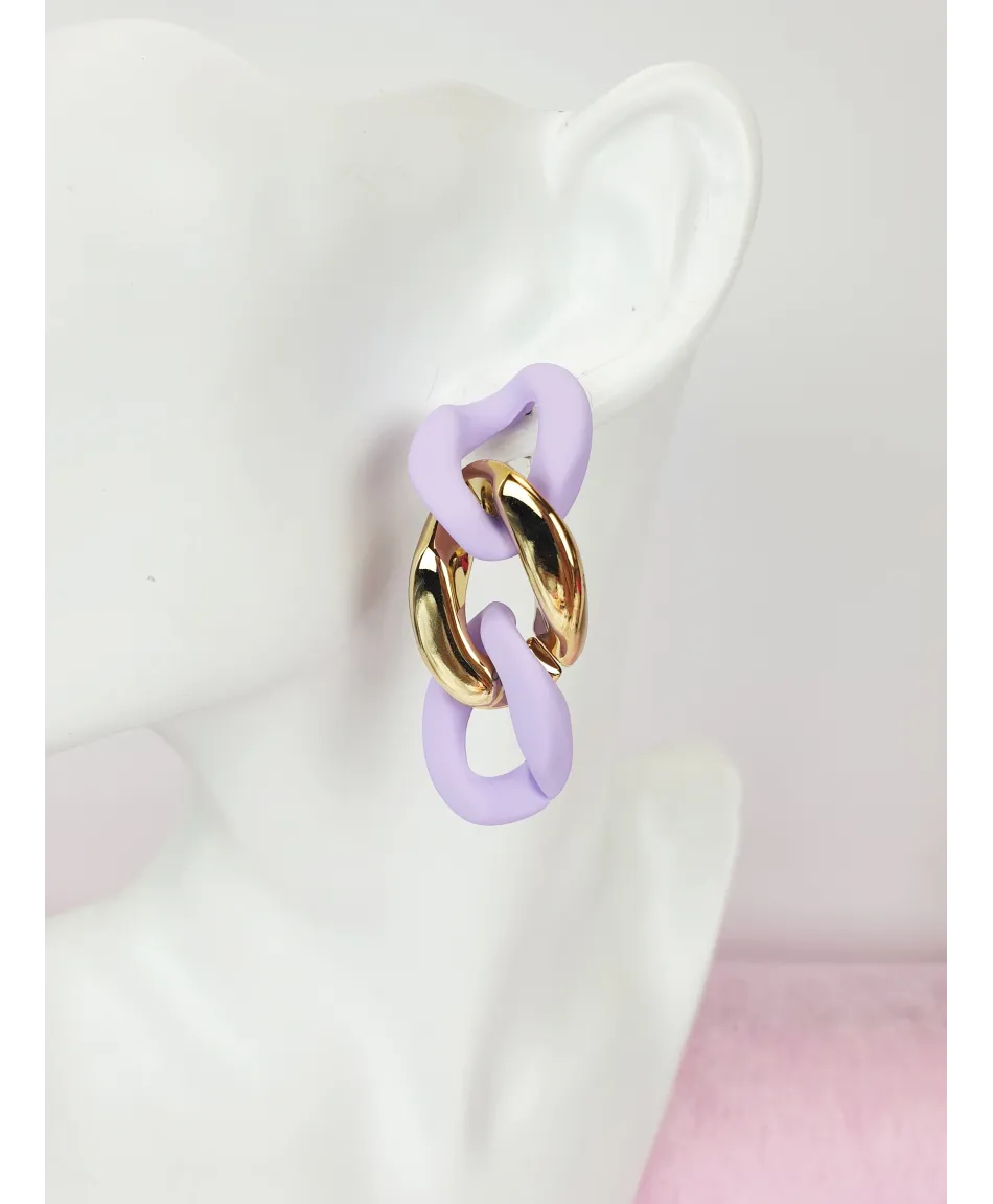 Kolczyki kolorowe łańcuchy