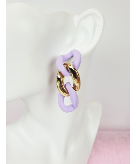 Kolczyki kolorowe łańcuchy