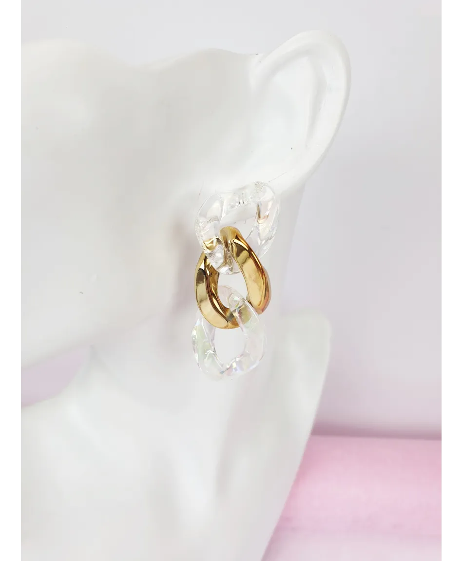 Kolczyki złote łańcuchy