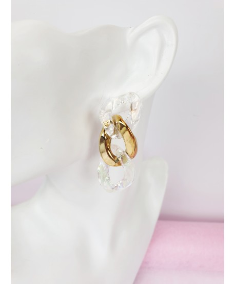 Kolczyki złote łańcuchy