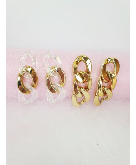 Kolczyki złote łańcuchy