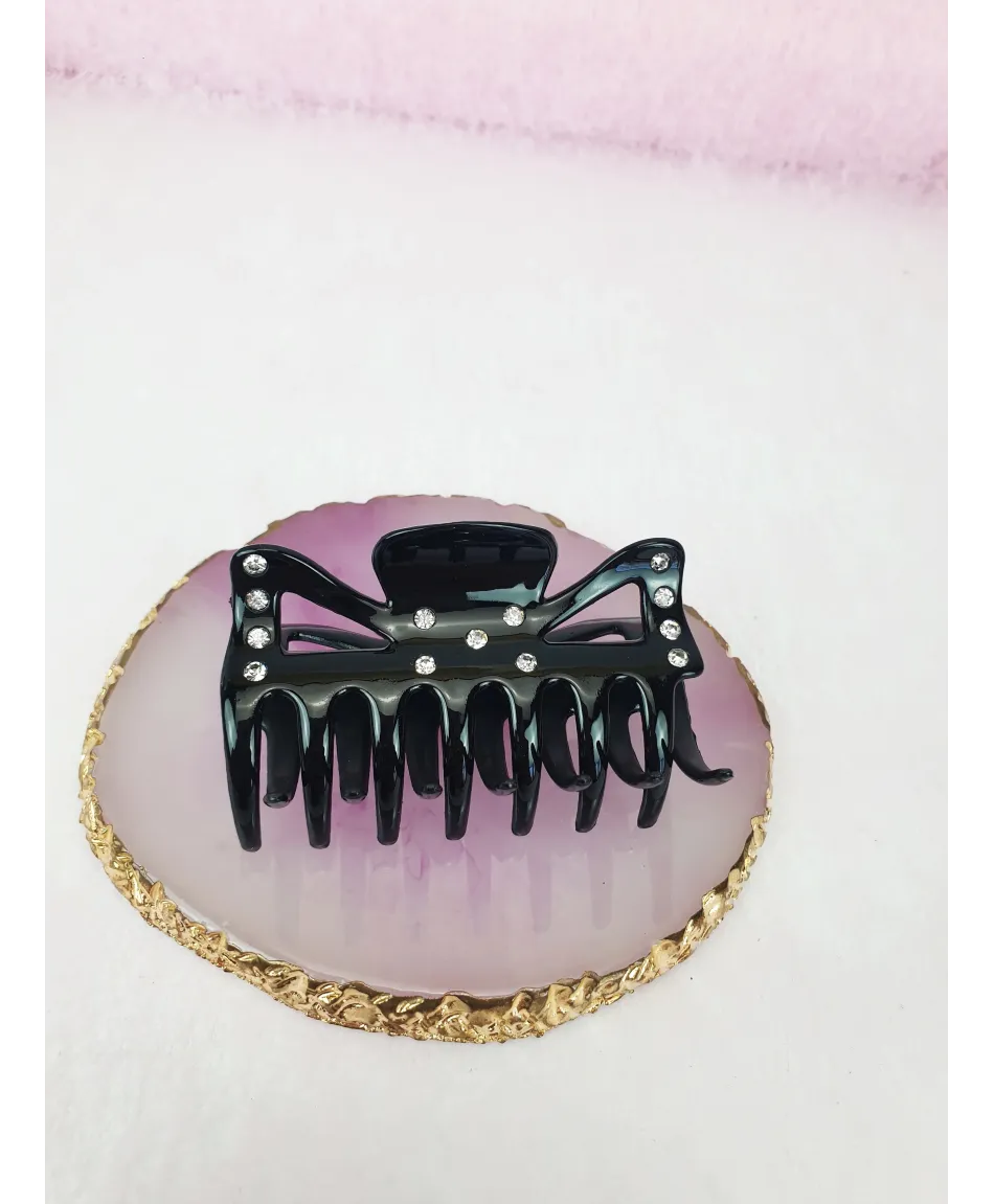 Spinki klamry do włosów czarne ozdobne