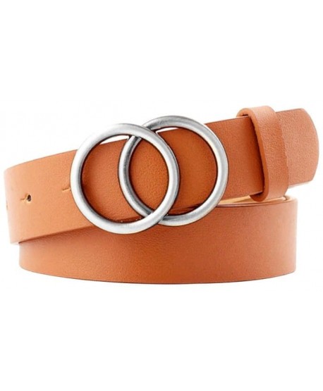 Pasek damski z dwoma srebrnymi kółeczkami