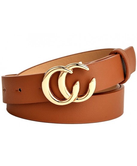 Pasek damski z małą złotą klamrą