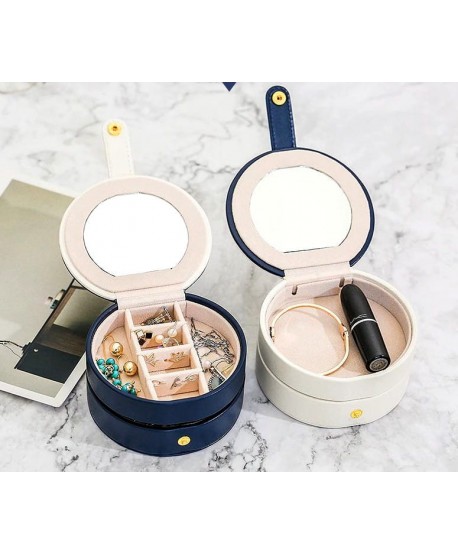 Szkatułka mała okrągła granatowa