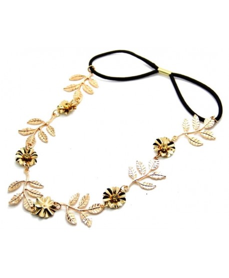 Opaska na gumce ze złotym kwiatowym motywem