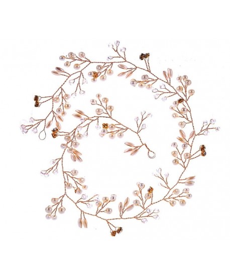 Ozdoba na druciku złota z perełkami i kryształkami