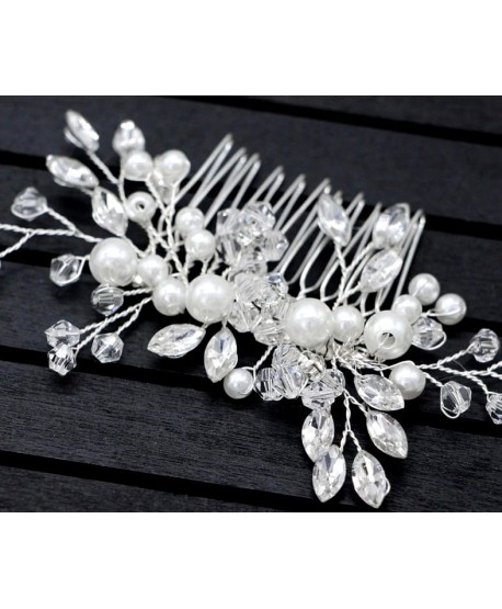 Ozdobny grzebień do włosów srebrny