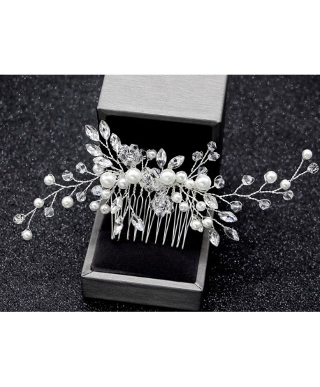 Ozdobny grzebień do włosów srebrny