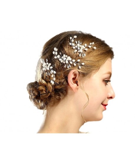 Kokówki do włosów perełkowy kwiat srebrne złote