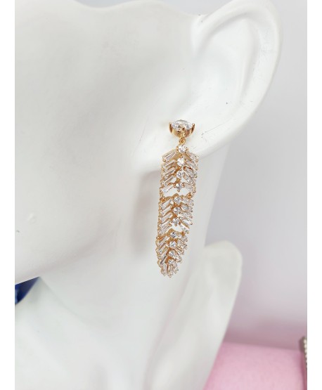 Kolczyki stal złote cyrkoniowe