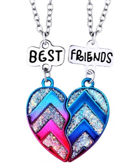Łańcuszki przyjaźni BEST FRIENDS brokatowe serca
