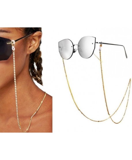 Łańcuszek do okularów złoty z dżetami