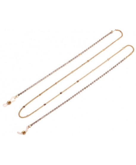 Łańcuszek do okularów złoty z dżetami