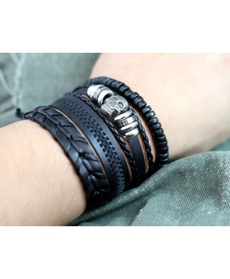 Komplet czarnych bransoletek