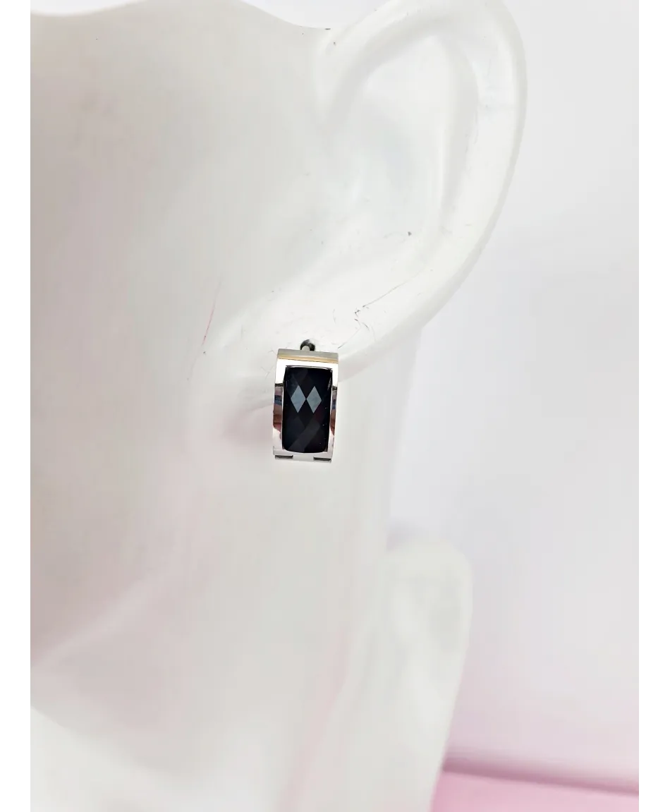 Kolczyki kółeczka srebrne z kryształkami stal kolory