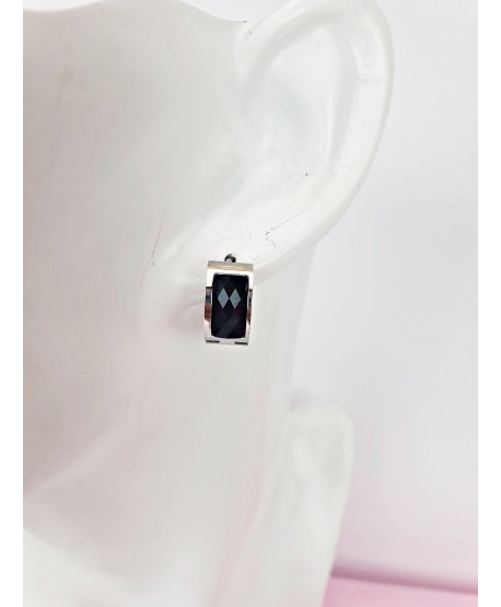 Kolczyki kółeczka srebrne z kryształkami stal kolory