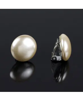 Klipsy perła ecru - 2 cm