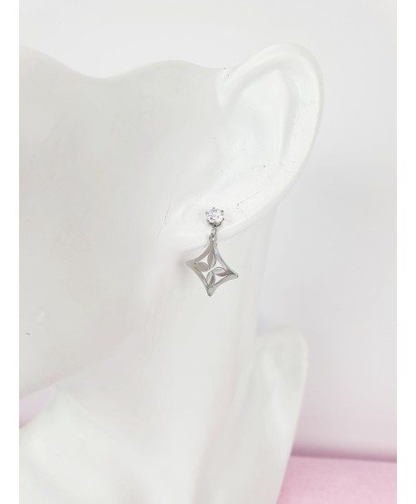 Kolczyki srebrne stal delikatnie wiszące ażurowe