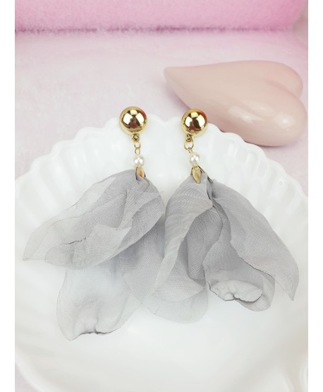 Kolczyki satynowe szare