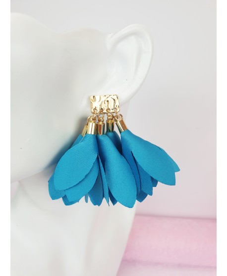 Kolczyki jedwabne krótkie kwiaty