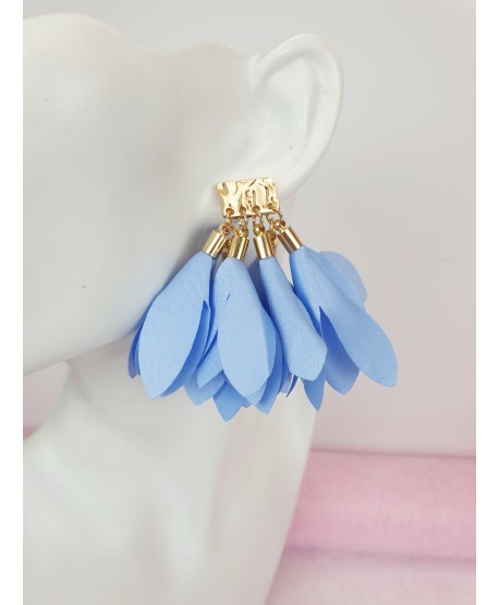 Kolczyki jedwabne krótkie kwiaty