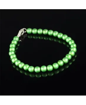 Bransoletka zielone perełki mat