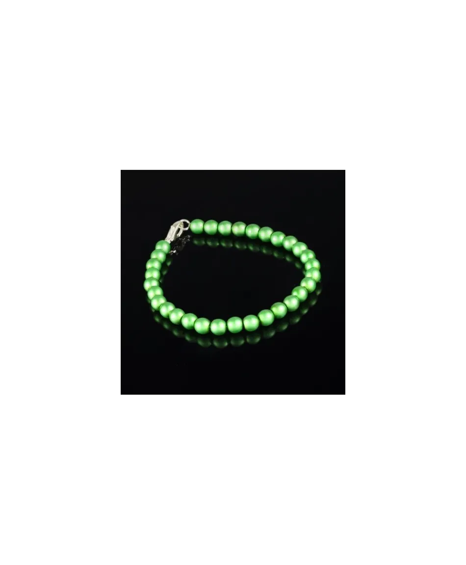 Bransoletka zielone perełki mat