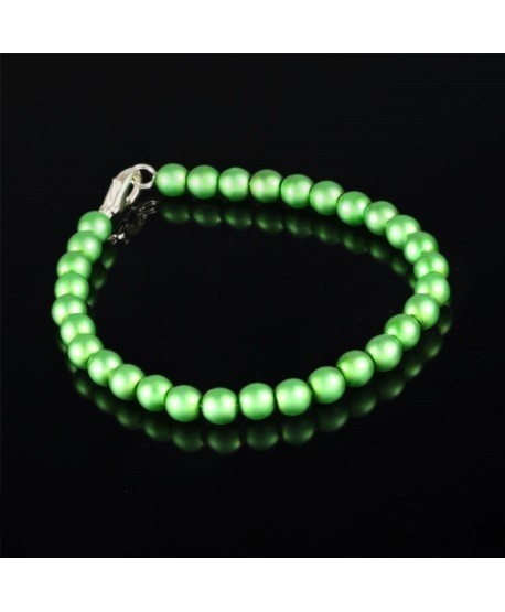 Bransoletka zielone perełki mat
