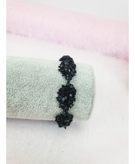 Bransoletka czarne kryształki