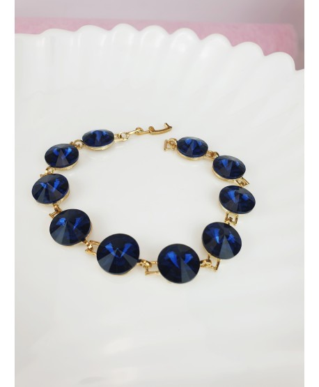 Bransoletki granatowe kryształki owalne i okrągłe