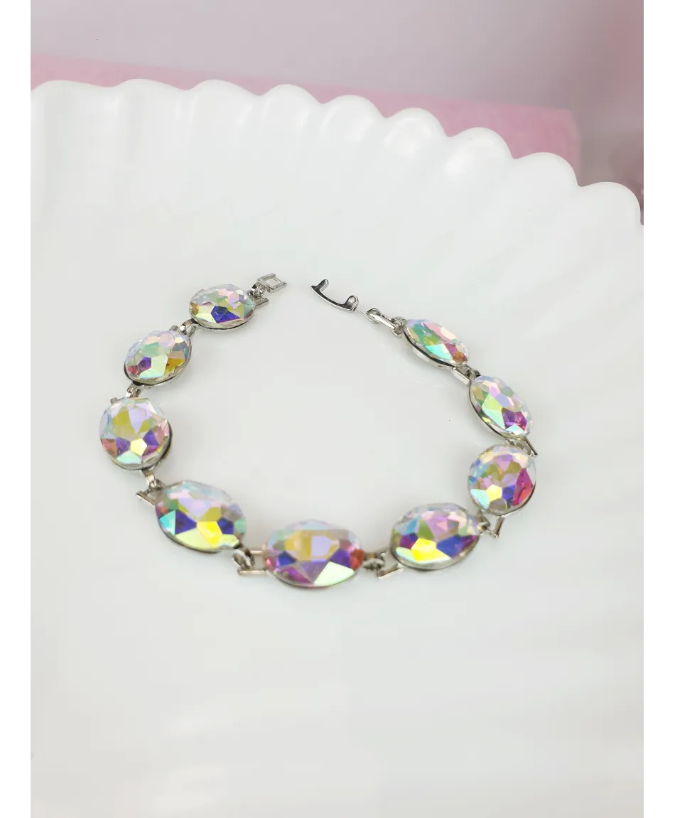 Bransoletki opalizujące kryształki prostokąt