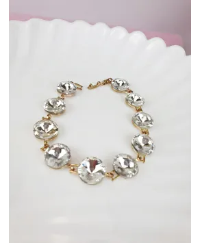 Bransoletki białe kryształki w złocie