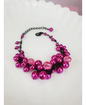 Bransoletki szklane fuksja