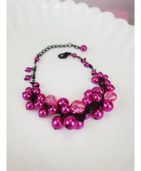 Bransoletki szklane fuksja