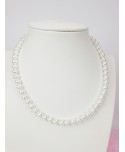 Naszyjnik choker szklane perły białe 37/40 cm