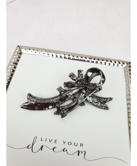 Broszka stare srebro kwiat